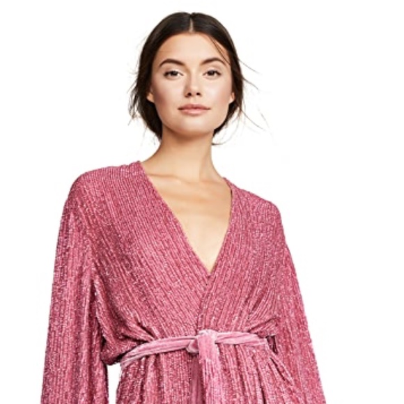 Retrofete Gabrielle Robe Dress-Pink-Size Medium - Picture 3 of 3